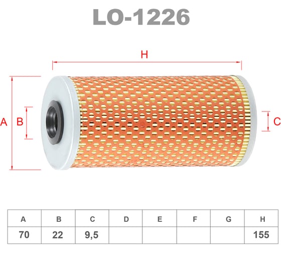 Фильтр масляный LYNXauto LO-1226