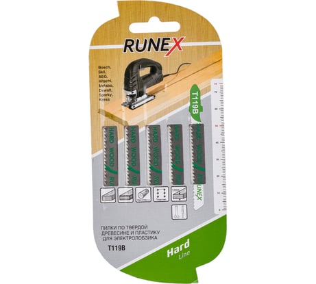 Пилки 75x50 мм, прям распил T119B, 5 шт. Runex 555104