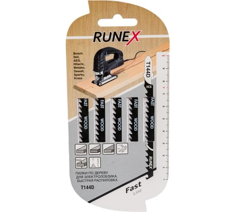 Пилки 100x75 мм, быстрый распил T144D 5 шт. Runex 555105