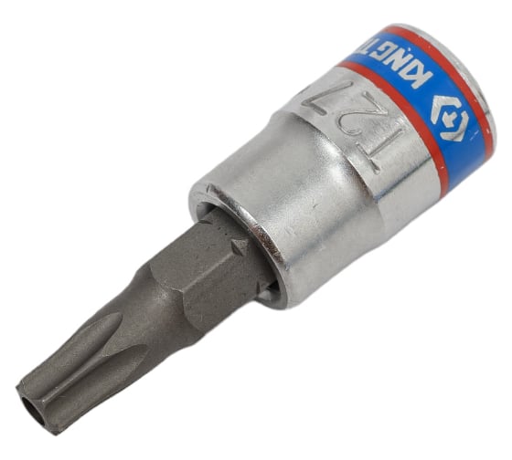 Головка-бита торцевая 1/4", TORX с отверстием, T27Н, L=37 мм KING TONY 203727