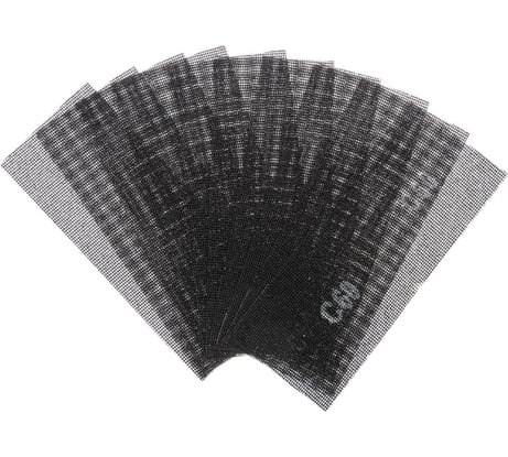 Сетка абразивная водостойкая, корунд, 115x280 мм, Р60, 10 шт ТУНДРА 1300829