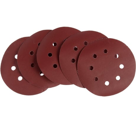 Круг абразивный шлифовальный под липучку перфорированный, 150 мм, Р400, 5 шт ТУНДРА 5354675