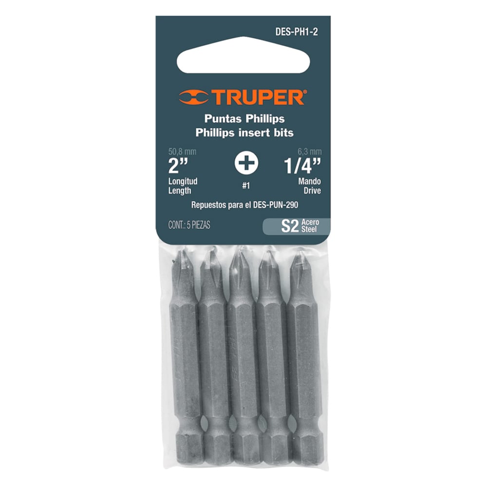 Бита Phillips (PH1; 51 мм; 5 шт.) Truper DES-PH1-2 17830 - выгодная ...