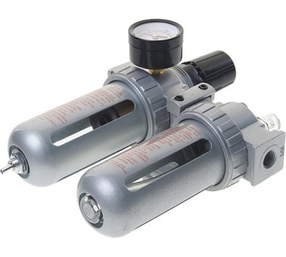 Фильтр влагоотделитель  двойной AFRL802 1/4" с регулятором и лубрикатором Pegas pneumatic PGS-4701