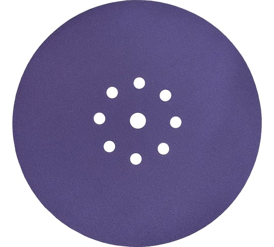 Диск шлифовальный Purple Film на пленочной основе 8+1 отв., 225 мм, Р180, 5 шт Abraforce 165494
