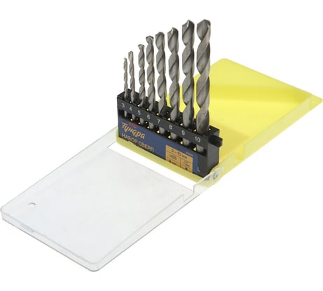 Набор сверл по металлу HSS, цилиндрический хв-к, 3-10 мм, через 1 мм, 8 шт ТУНДРА 1119694