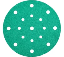 Круг абразивный шлифовальный под липучку Polyester Film Sandpaper P40, 150 мм, 17 отверстий, 25 шт Elsilber EL-APF0040