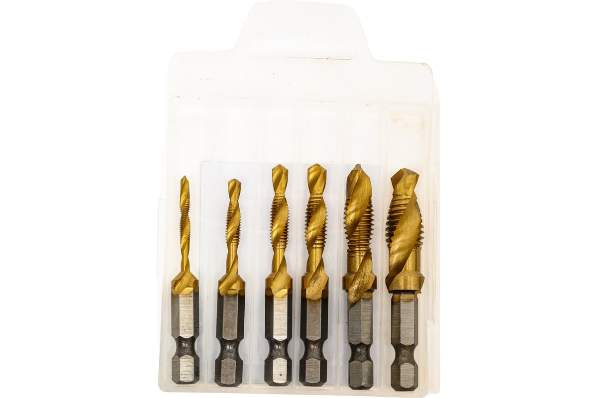 Набор сверл-метчиков короткой серии 6 шт М3-М10 Резолюкс 31942 ...