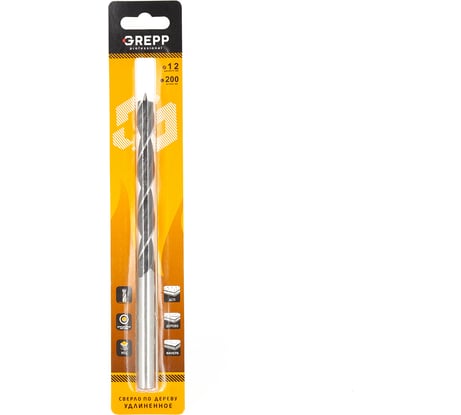 Cверло по дереву 12х200 мм GREPP 303-12200