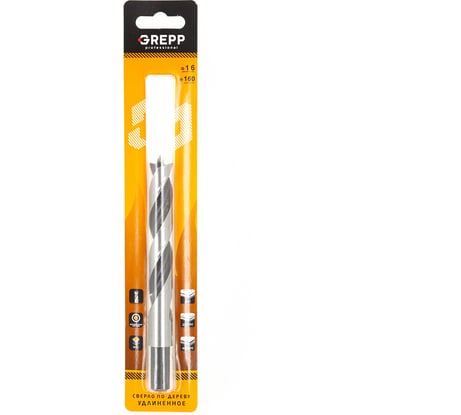 Cверло по дереву 16х160 мм GREPP 302-16160