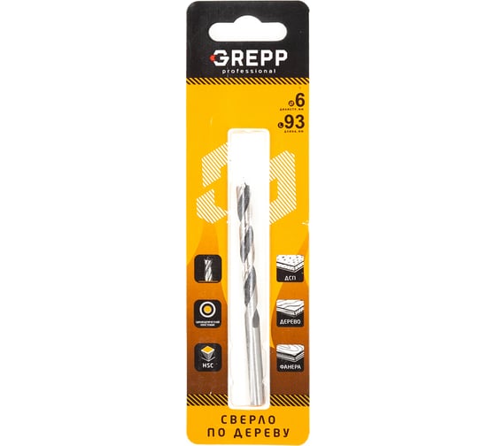 Cверло по дереву 6х90 мм GREPP 302-06090 1
