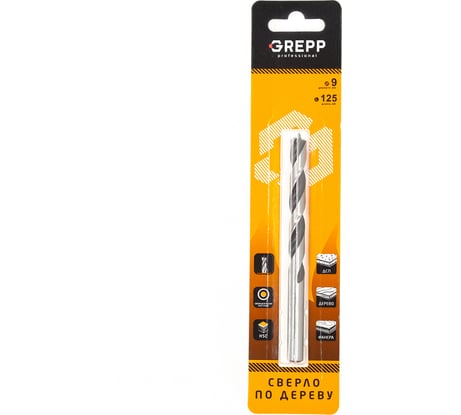 Cверло по дереву 9х125 мм GREPP 302-09125