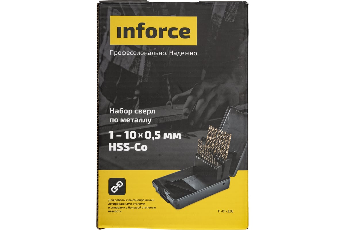 Набор сверл по металлу HSS-Co (19 шт; 1-10 мм) Inforce 11-01-326