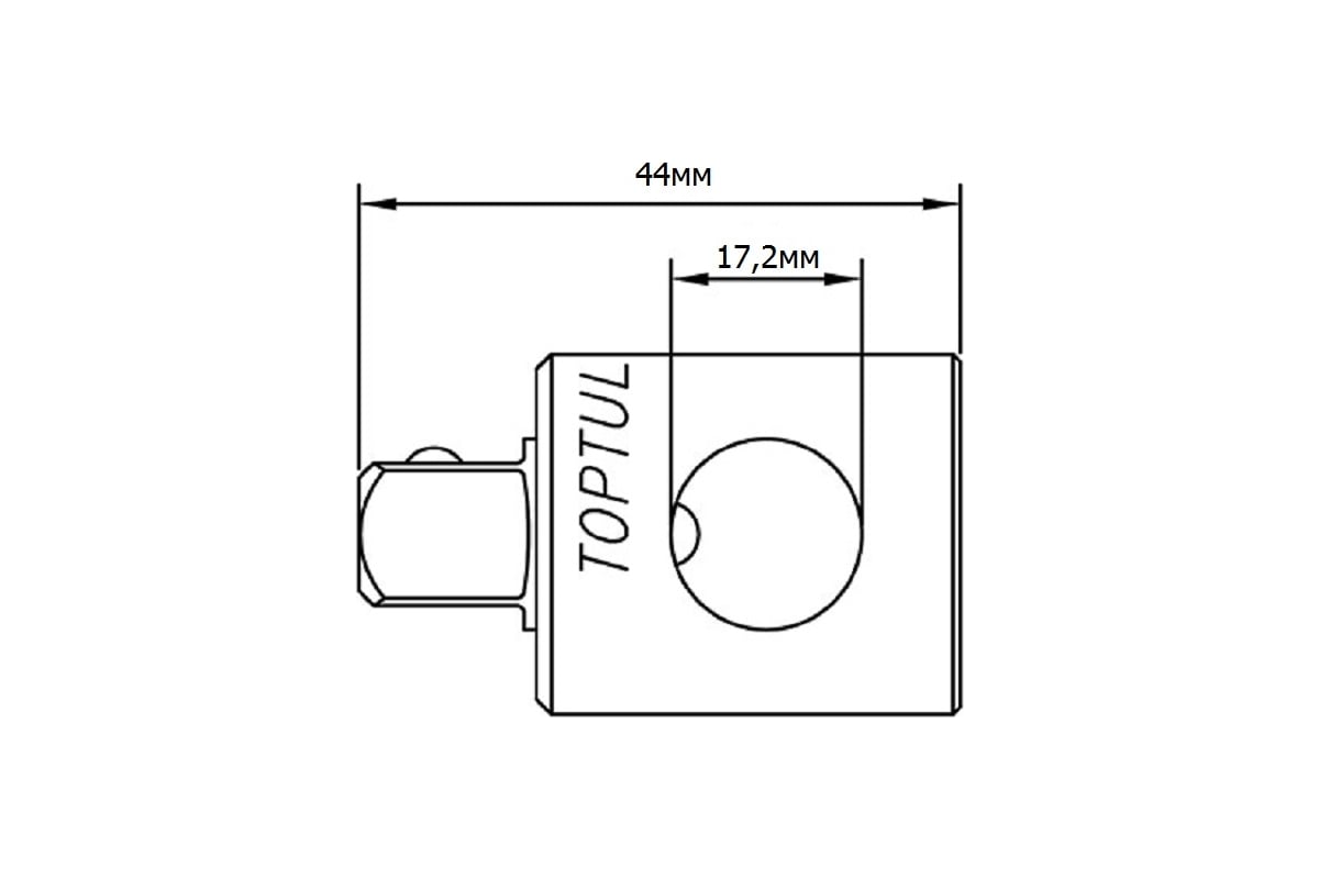 Переходник 3/8"Fх1/2"M с отверстием под вороток TOPTUL CAGA1216 ...