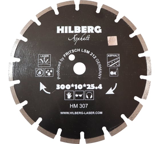 Диск алмазный отрезной Hard Materials Лазер асфальт (300х25.4 мм) Hilberg HM307