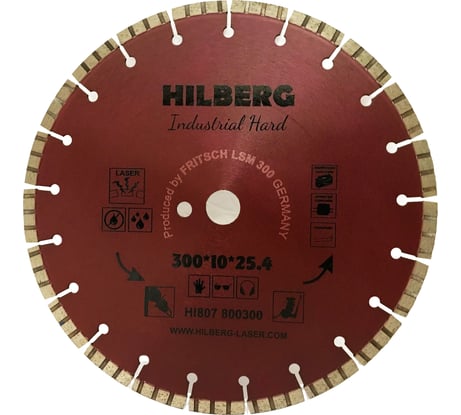 Диск алмазный отрезной Hilberg 300x25.4 Industrial Hard HI807