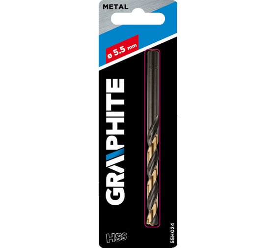 Сверло по металлу HSS-CNC 124 Pro-Tec 5.5 мм GRAPHITE 55H024