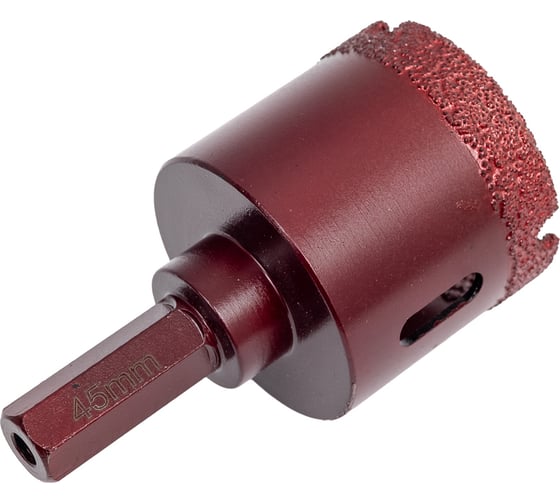 Коронка алмазная вакуумная по камню D45-10W-35L-Ш11 (45х35 мм; хвостовик HEX11 мм) MESSER 06-36-045