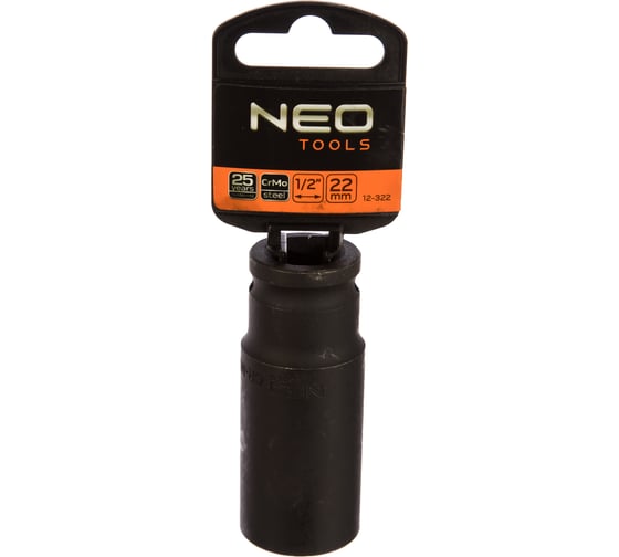 Головка ударная длинная (22 мм; 1/2; CrMo) NEO Tools 12-322
