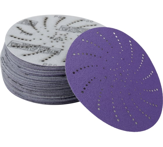 Круг шлифовальный c мультипылеотводом Purple P80, CERAMIC FILM Hookit CF775, 125 мм, 100 шт PROBOS 77586822-100