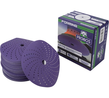 Круг шлифовальный c мультипылеотводом Purple P320, CERAMIC FILM Hookit CF775, 150 мм, 100 шт PROBOS 77547082-100