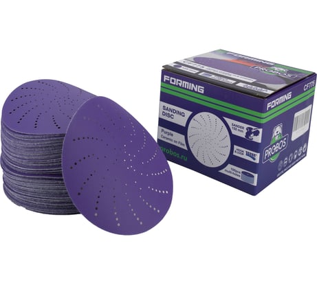 Круг шлифовальный c мультипылеотводом Purple P240, CERAMIC FILM Hookit CF775, 125 мм, 100 шт PROBOS 77547097-100