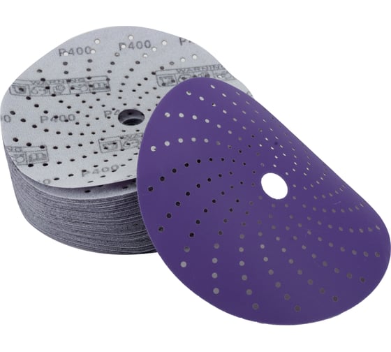 Круг шлифовальный c мультипылеотводом Purple P400, CERAMIC FILM Hookit CF775, 150 мм, 100 шт PROBOS 77505059-100
