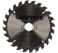 Диск отрезной по дереву (200x30 мм; 24 зуба) GRAPHITE 57H674