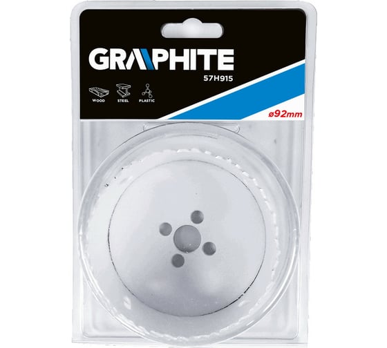 Коронка сверлильная биметаллическая (92х38 мм) GRAPHITE 57H915