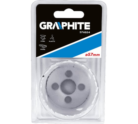 Коронка сверлильная биметаллическая (57х38 мм) GRAPHITE 57H924 1