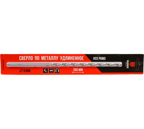 Сверло по металлу длинное 9х300 мм, HSS HEADROCK 435-777-09300
