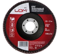 Круг лепестковый торцевой конический 125x22.2 мм, Р100 ЛОМ 2580690