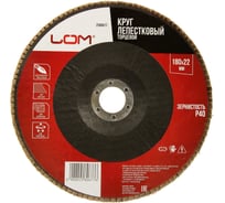 Круг лепестковый торцевой 180x22.2 мм, Р40 ЛОМ 2580677