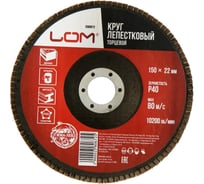 Круг лепестковый торцевой 150x22.2 мм, Р40 ЛОМ 2580672