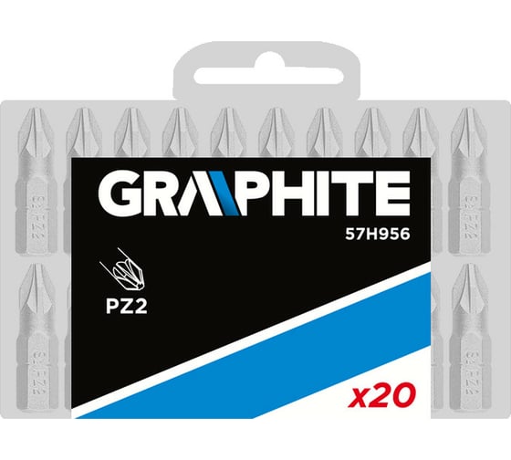 Бита (20 шт; PZ2; 25 мм; 1/4) GRAPHITE 57H956