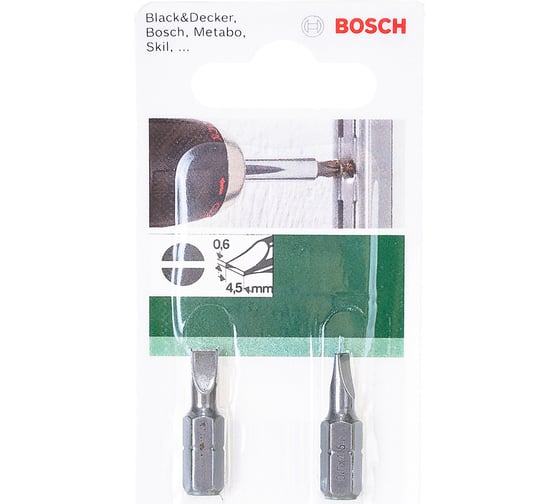Бита (SL 0.6x4.5 мм; 25 мм; 2 шт.) Bosch 2609255908