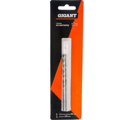 Сверло по металлу HSS-G (7х109х69 мм) Gigant DBM 11128