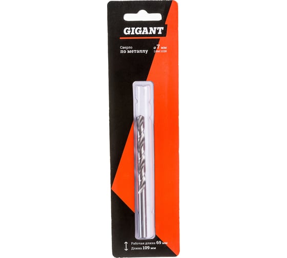 Сверло по металлу HSS-G (7х109х69 мм) Gigant DBM 11128