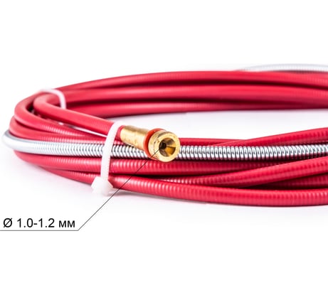 Канал направляющий (4 м; 1.0-1.2 мм; сталь; красный) Foxweld 4559