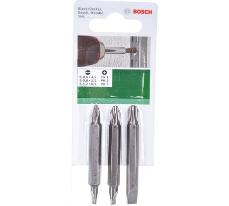 Биты двусторонние (SL х PH; 3 шт.) Bosch 2609255959
