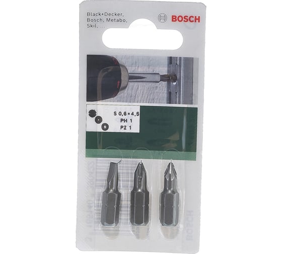 Биты (SL4.5/PH1/PZ1; 25 мм; 3 шт.) Bosch 2609255973 1