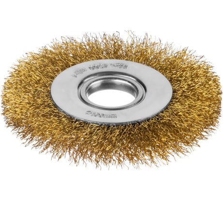 Щетка дисковая для УШМ (латунированная проволока 0,3 мм, 100 мм) MIRAX 35141-100