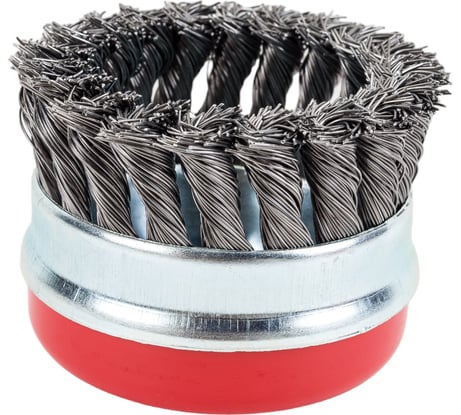 Щетка чашечная усиленная для УШМ (жгутированная стальная проволока 0,5 мм, 80 мм) MIRAX 35144-080