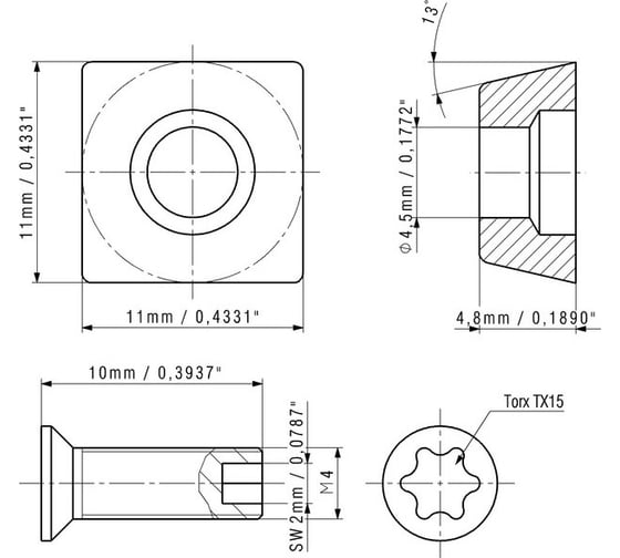 Пластина карбидная 10 шт, AL для KFM Metabo 623559000