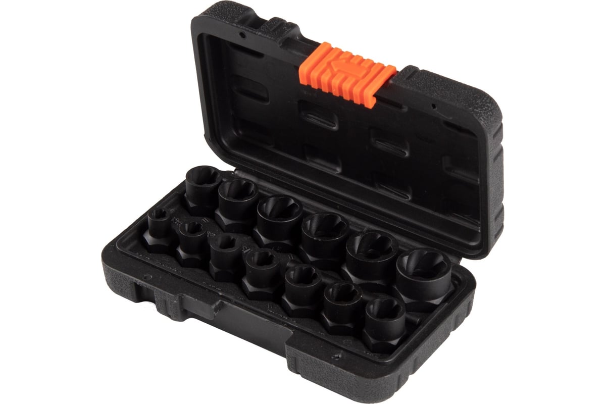 Набор торцевых головок для поврежденных гаек и болтов 1/4"-3/4", кейс ...