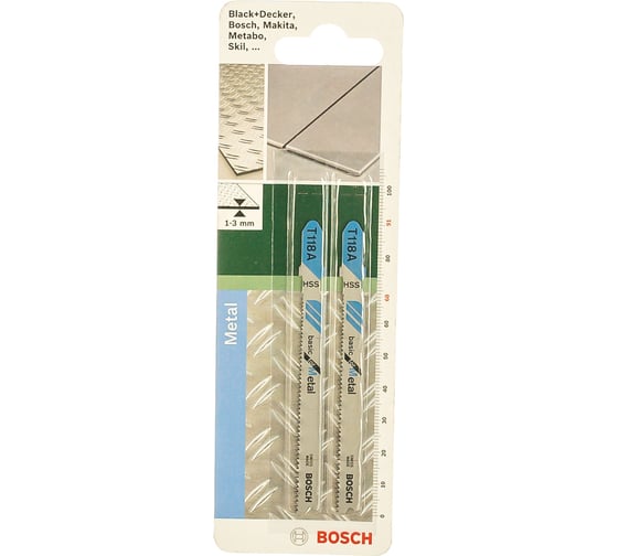 Полотно для лобзика по металлу T118A (91 мм; 17-23 TPI; 2 шт.) Bosch 2609256729