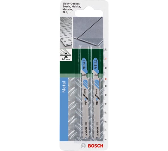 Полотно для лобзика по металлу T118B (91 мм; 11-13 TPI; 2 шт.) Bosch 2609256730 1