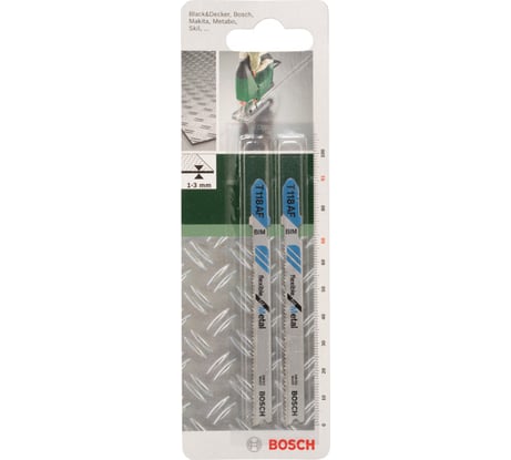 Полотно для лобзика по металлу T118AF (91 мм; 17-23 TPI; 2 шт.) Bosch 2609256733