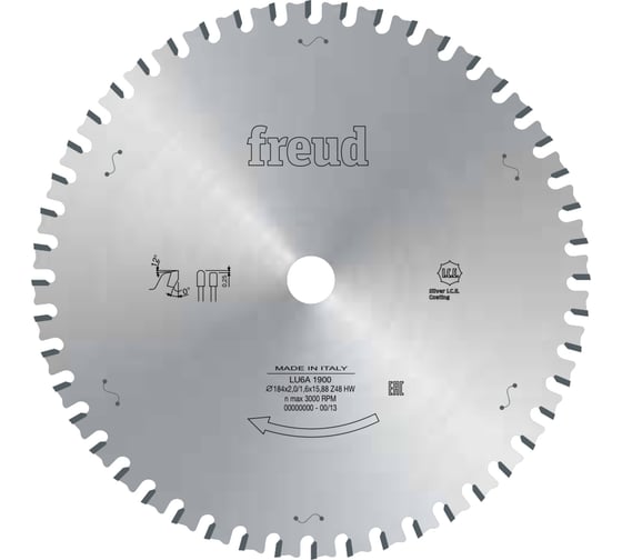 Пильный диск по стали 255x2.4x25.4 мм, Z60 Lu6A 1000 Freud  Lu6A 1000 1