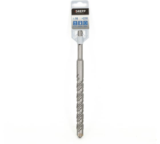 Бур SDS-plus 16х210 мм, 2-х гранный наконечник с твердосплавной напайкой YG8C Grepp 207-16210 103-16210